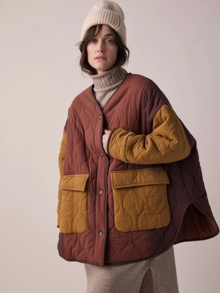 Cotton Patch Quilted Jacket in Multicolour