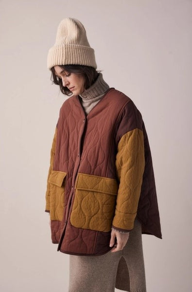 Cotton Patch Quilted Jacket in Multicolour