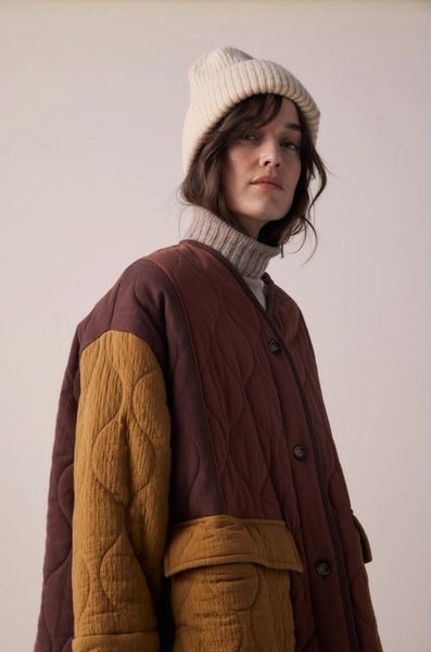Cotton Patch Quilted Jacket in Multicolour