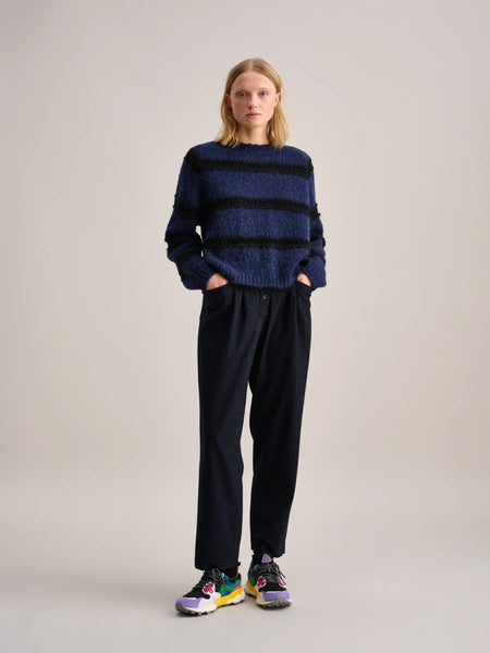 Roft Sweater in Dark Blue and Black Stripe