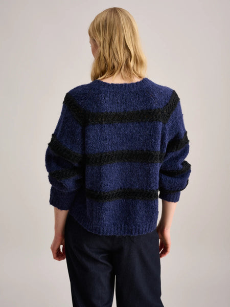 Roft Sweater in Dark Blue and Black Stripe
