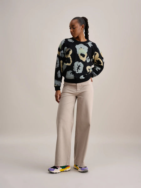 Sello Sweatshirt in Black with All Over Print