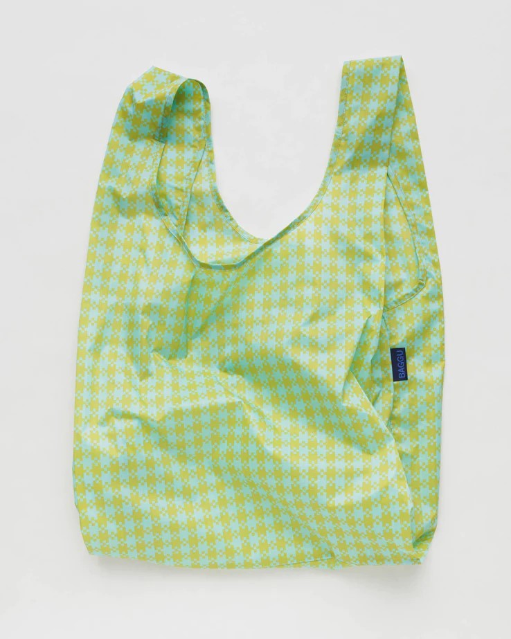Standard Tote in Mint Pixel Gingham