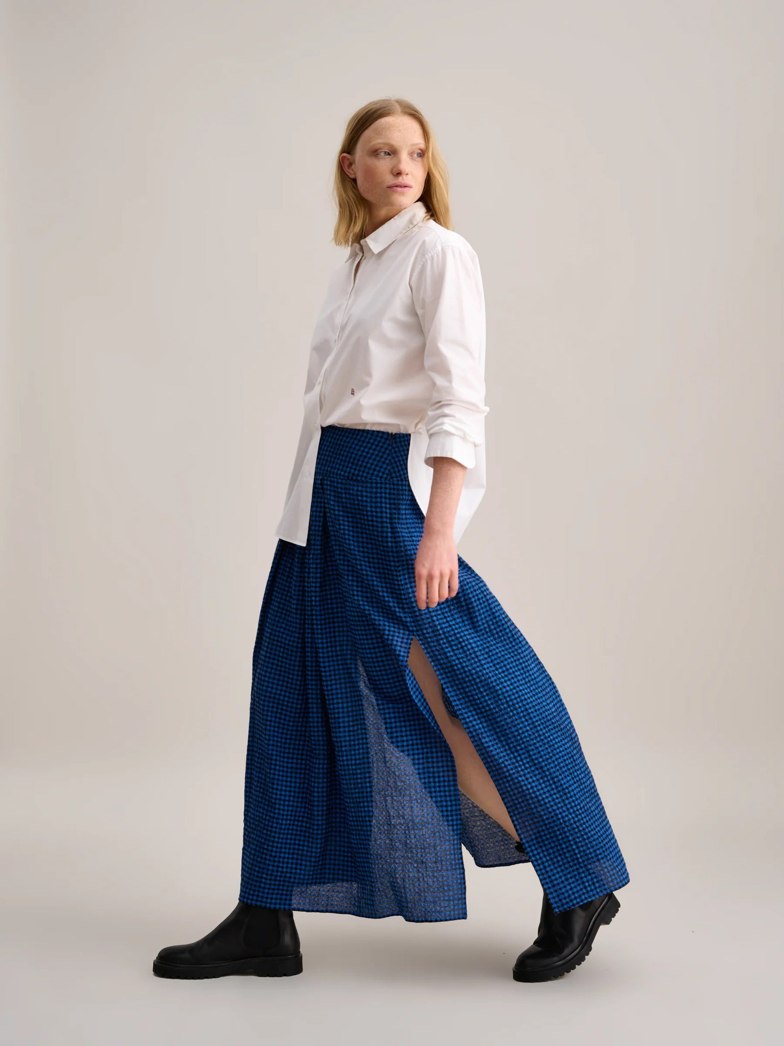 Vinna Skirt in Royal Blue and Black Check