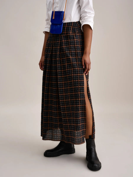 Vinna Skirt in a Brown, Black and Grey Check