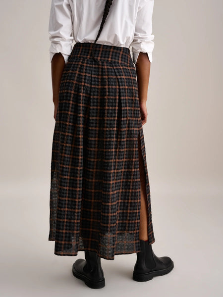 Vinna Skirt in a Brown, Black and Grey Check
