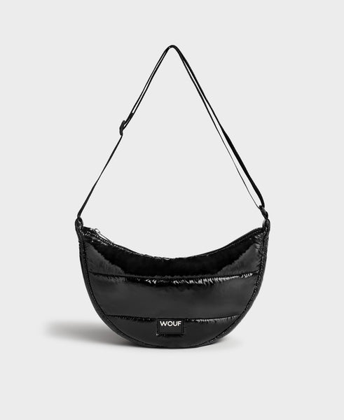 Black Glossy Crossbody Bag