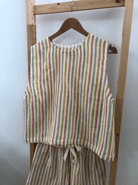 Swan Top in Pastel Stripe