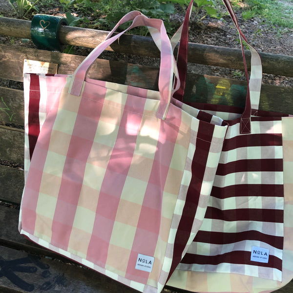 Thomas Tote in Pink and Cream Check