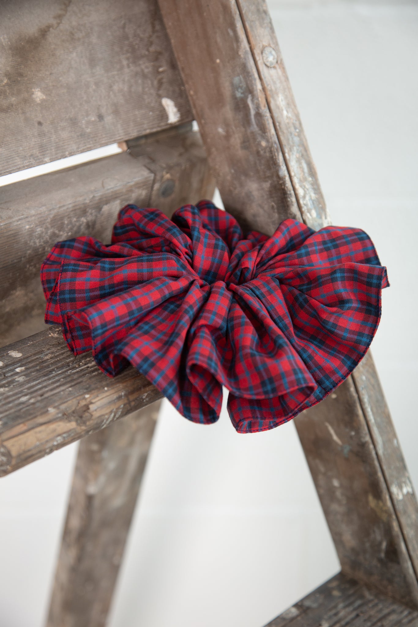 Large Scrunchie in Red and Blue Check