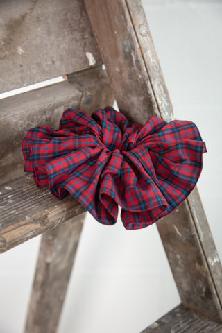 Large Scrunchie in Red and Blue Check