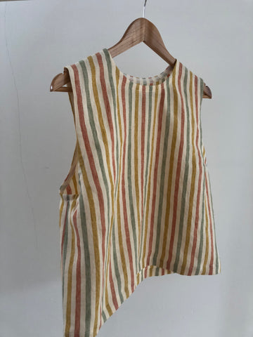 Swan Top in Pastel Stripe