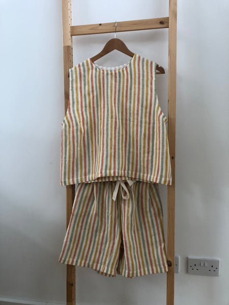 Swan Top in Pastel Stripe