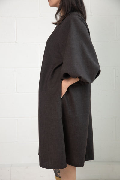 Barton Dress in Brown Wool