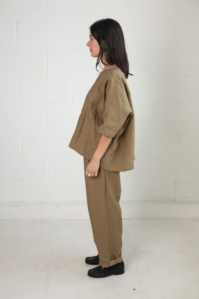 Bradley Top in Sand Linen
