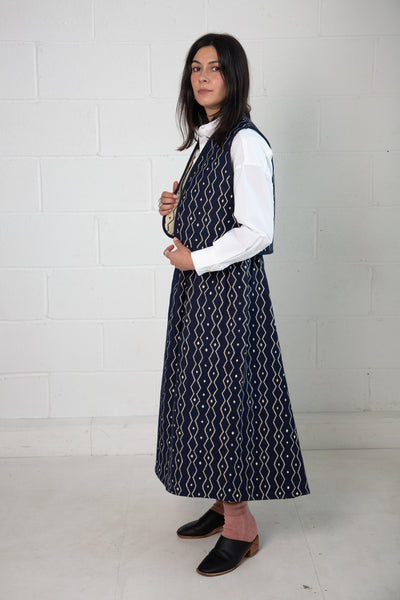 Folky Skirt in Blue and Cream