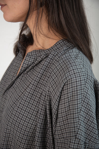 Thomas Dress in Grey Check Wool