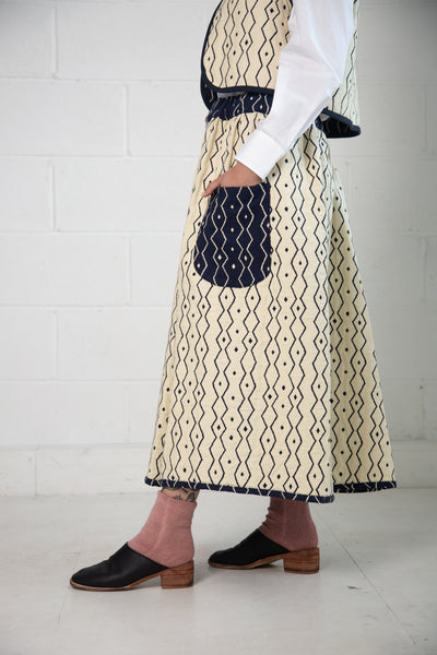 Folky Skirt in Blue and Cream