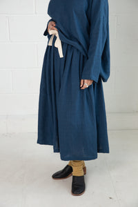 Dale Skirt in Blue Linen
