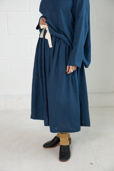 Dale Skirt in Blue Linen