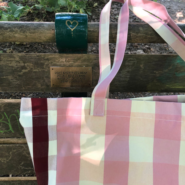 Thomas Tote in Pink and Cream Check