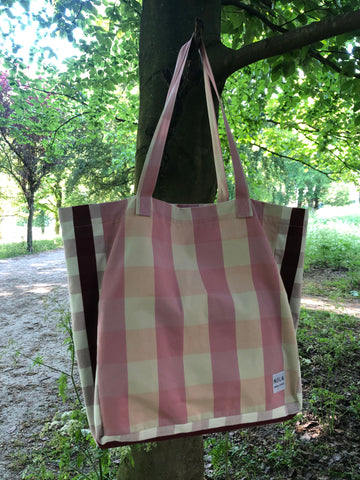 Thomas Tote in Pink and Cream Check