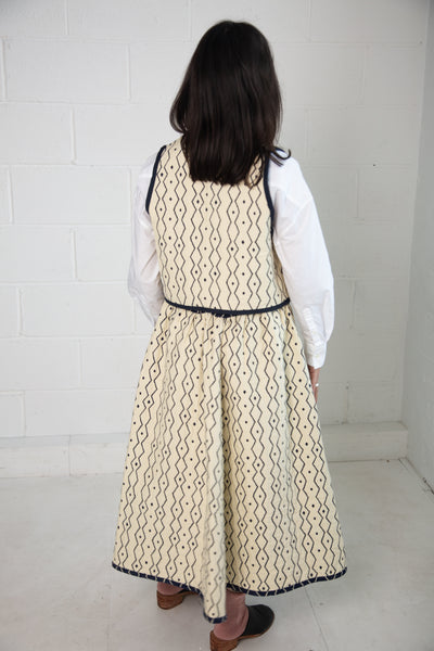 Folky Skirt in Blue and Cream