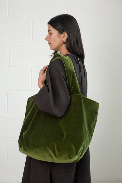 Port Bag in Green Velvet