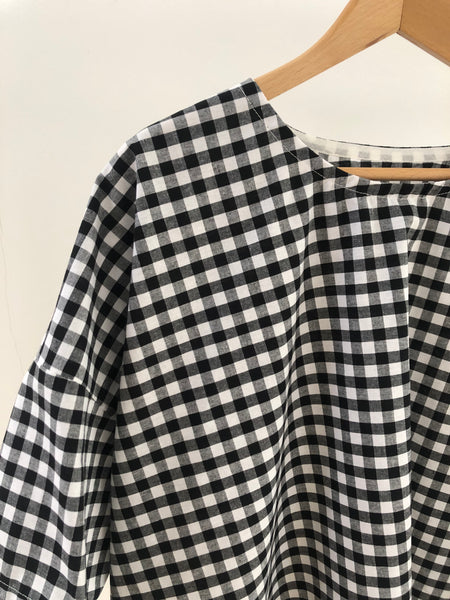 Bradley Top in Black and White Gingham