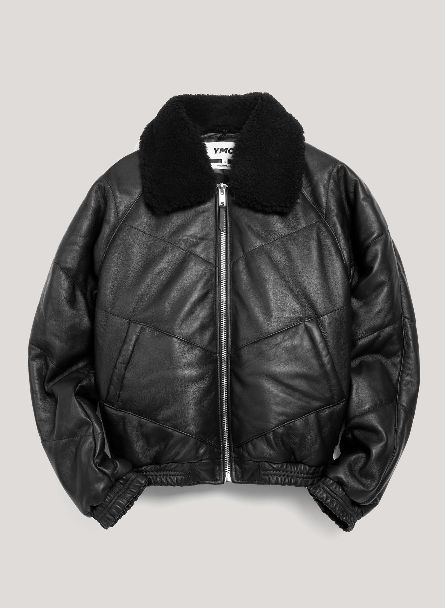 Kool Herc Wadded Leather Jacket in Black