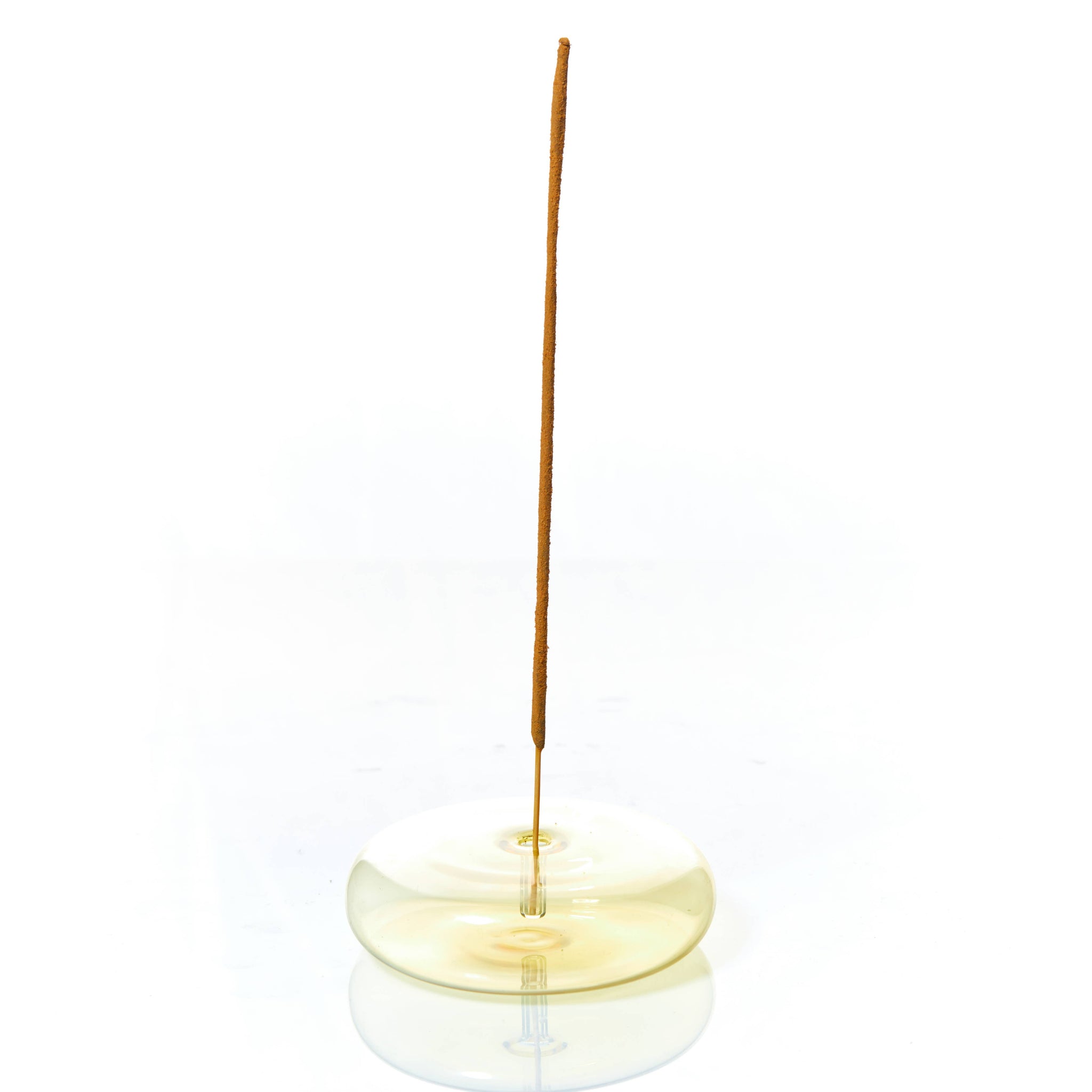 Dimple Hand Blown Glass Incense Holder in Yellow