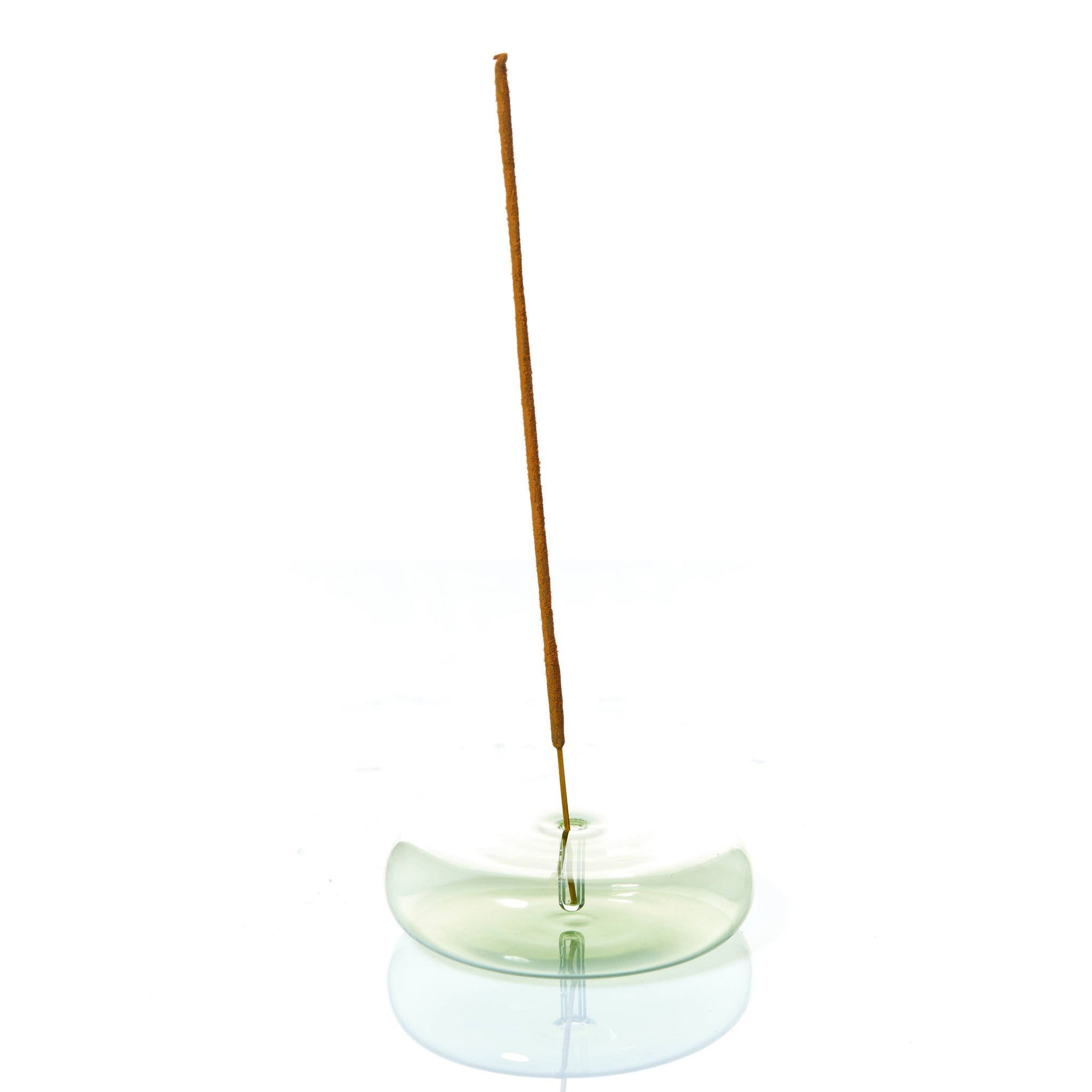 Dimple Hand Blown Glass Incense Holder in Grey
