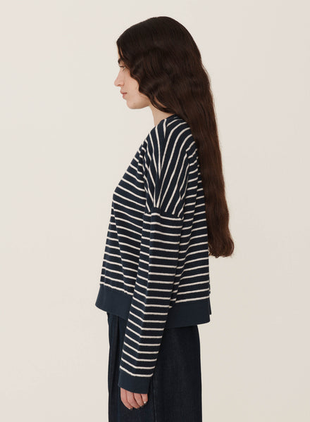 Earth Almost Grown Sweatshirt in Navy and Ecru Stripe