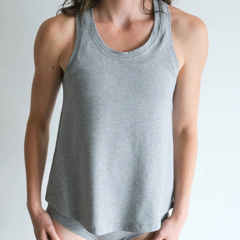Racer Back Vest in Marl Grey