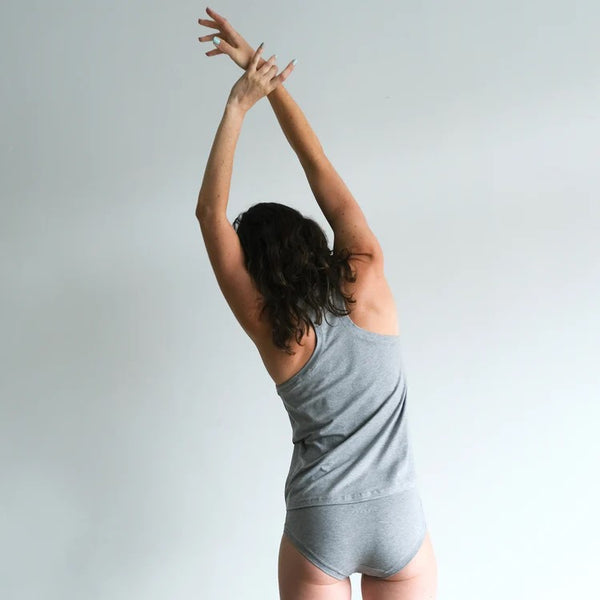 Racer Back Vest in Marl Grey